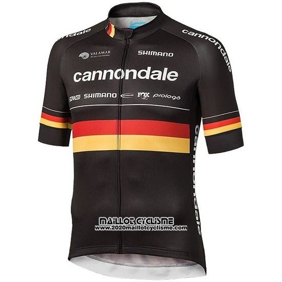2019 Maillot Ciclismo Cannondale Shimano Champion Allemagne Manches Courtes et Cuissard